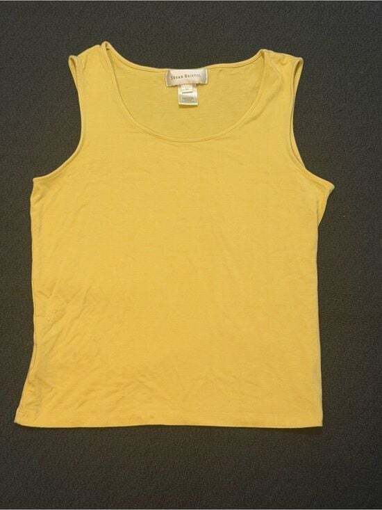 Susan Bristol Tops - Susan Bristol Yellow Sleeveless Tank Top Women’s Medium Casual Basic Summer